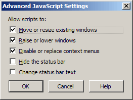 Advanced JS Options before