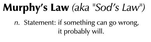 Murphy's Law: If it can go wrong, it probably will