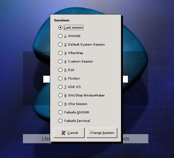 Gentoo 2007.0 Session Choice