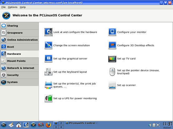 PCLinuxOS 2007 Administration Centre