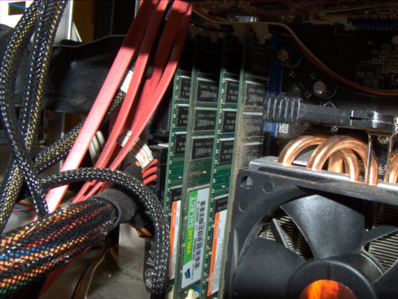 The RAM is taking on some of the CPU’s exhaust-dust